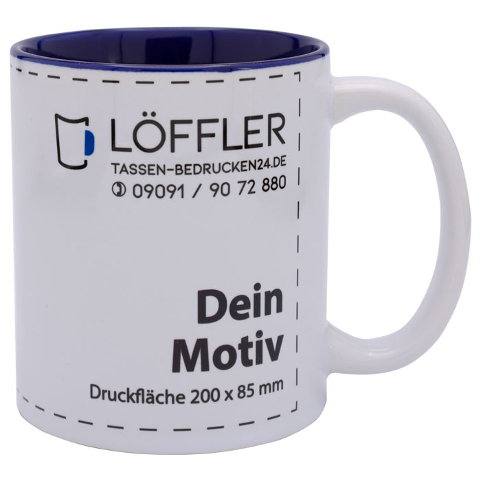 Keramiktasse Bibi (dunkelblau) zum Bedrucken mit einem Logo