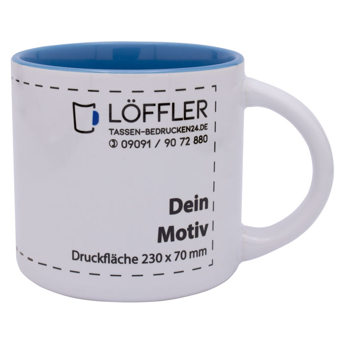 Keramiktasse MIKE mit hellblauer Innenseite (groß)