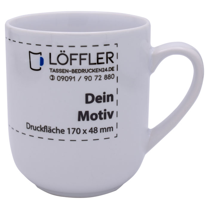 Keramiktasse PETRA in weiß zum Bedrucken