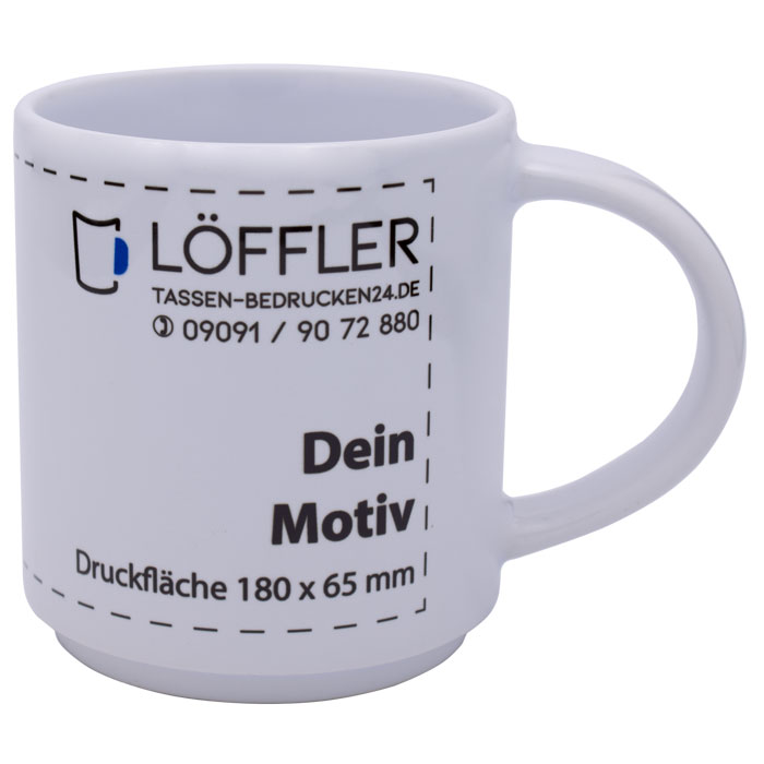 Stapelbare Keramiktasse Stack in weiß