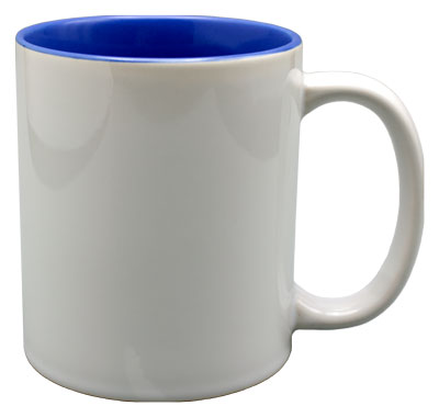 Werbetasse, außen weiß, innen cambridgeblau