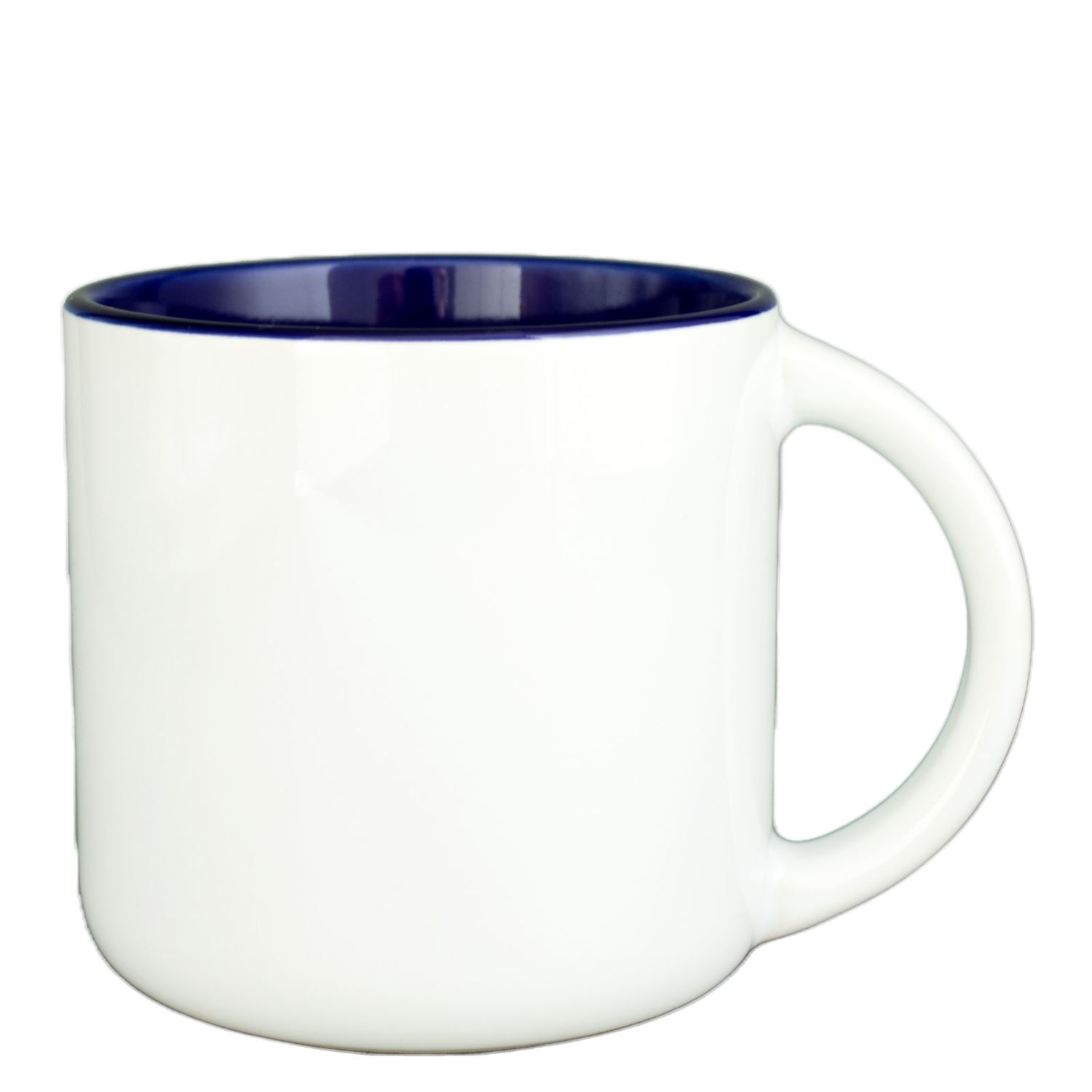 Große Keramiktasse MIKE - außen weiß, innen dunkelblau