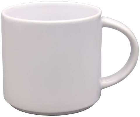 Stapelbare Keramiktasse mit großen Druckbereich, personalisierbar