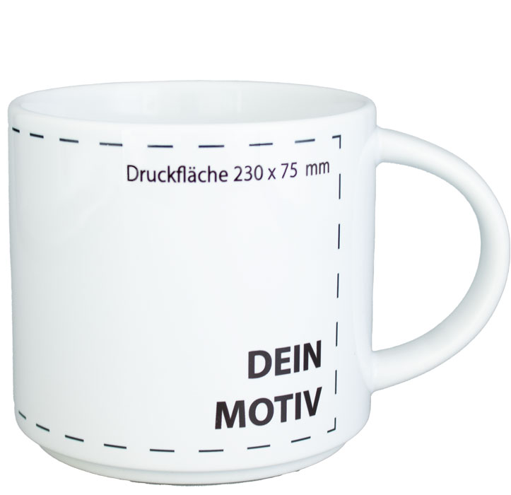 Werbetasse MAX, bedruckbar, stapelbar Große Werbetasse MAX individuell bedrucken
